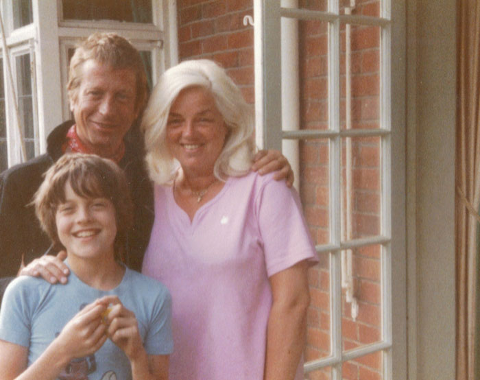 With Diana Dors and her son Jason, circa 1982, Ascot.