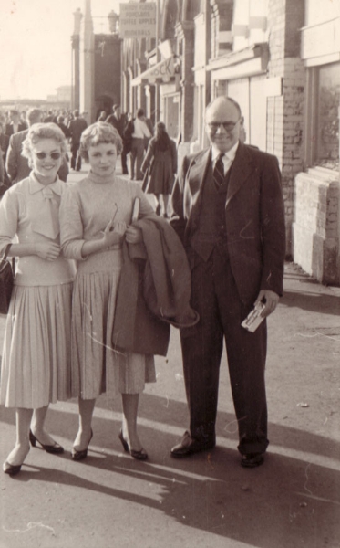 Susan, mother Mary and sister Libby, Salisbury, Rhodesia circa 1945.
