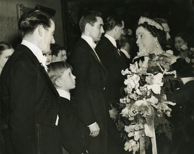 Meeting the Queen at The Royal Command Performance of the Mudlark, October 30 1950.